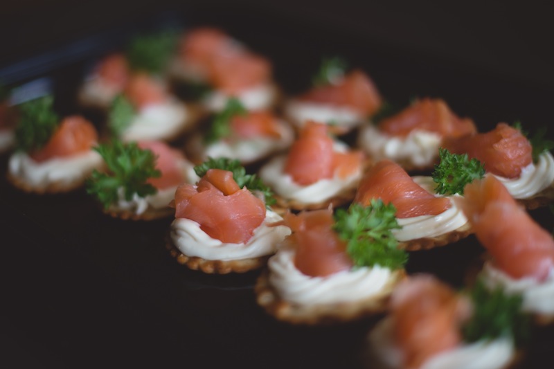 Smoked Salmon Cream Cheese Crackers Wedding Buffet