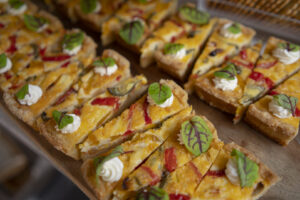 homemade quiches roast peppers with mexicana cheese 1 homemade quiche roast peppers with mexicana cheese canape canapes West Sussex, Surrey, catering, Horley, Horsham, Brighton, East Sussex, Fresh, party food, funeral, Birthday party Christening parties wedding celebration baby shower afternoon tea corporate charity event events red carpet, conferences, awards, ceremonies, meetings, Christmas, summer parties,