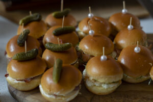 mini brioche selecton 1 mini brioche beef with horseradish canape canapes West Sussex, Surrey, catering, Horley, Horsham, Brighton, East Sussex, Fresh, party food, funeral, Birthday party Christening parties wedding celebration baby shower afternoon tea corporate charity event events red carpet, conferences, awards, ceremonies, meetings, Christmas, summer parties,