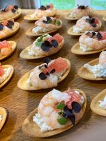 canape krab with prawn 5 Canape Krab prawns catering event corporate event buffet birthday anniversary Crawley West Sussex Surrey Horsham Horley Brighton Wedding party food East Grinstead Copthorne Charlwood Rusper Haywards Heath
