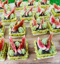 canape pistachio with figs jam and fresh figs 3 pistachio cream Figs canape canapes Fig jam catering event corporate event buffet birthday anniversary Crawley West Sussex Surrey Horsham Horley Brighton Wedding party food East Grinstead Copthorne Charlwood Rusper Haywards Heath