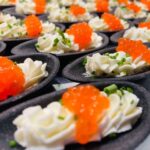 canape with smoked salmon caviar and cream cheese Canape salmon caviar cream cheese catering event corporate event buffet birthday anniversary Crawley West Sussex Surrey Horsham Horley Brighton Wedding party food East Grinstead Copthorne Charlwood Rusper Haywards Heath