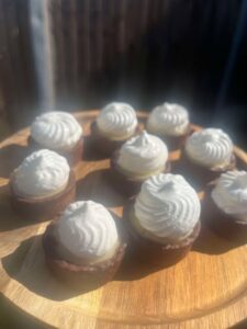 mini Honey and Lemon Parfait with homemade merinque birthday mothers day catering buffet party food Crawley Horsham Horley Haywards Heath Copthorne homemade food West Sussex Surrey Brighton canape wedding anniversary luxury desserts West Sussex