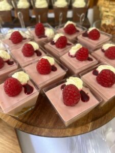 mini cheesecake cups 1 homemade mini raspberry cheesecake catering dessert buffet wedding Crawley West Sussex Surrey Horsham Copthorne Horley Haywards Heath anniversary Canape canapes luxury desserts